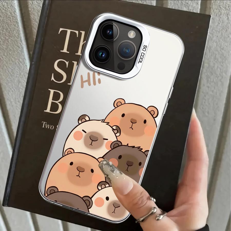Case for iPhone 17 Pro Max 14 15 Plus XS 13 Pro 16 11 12 XR Air Back Phone Cover Cartoon Cute Capybara