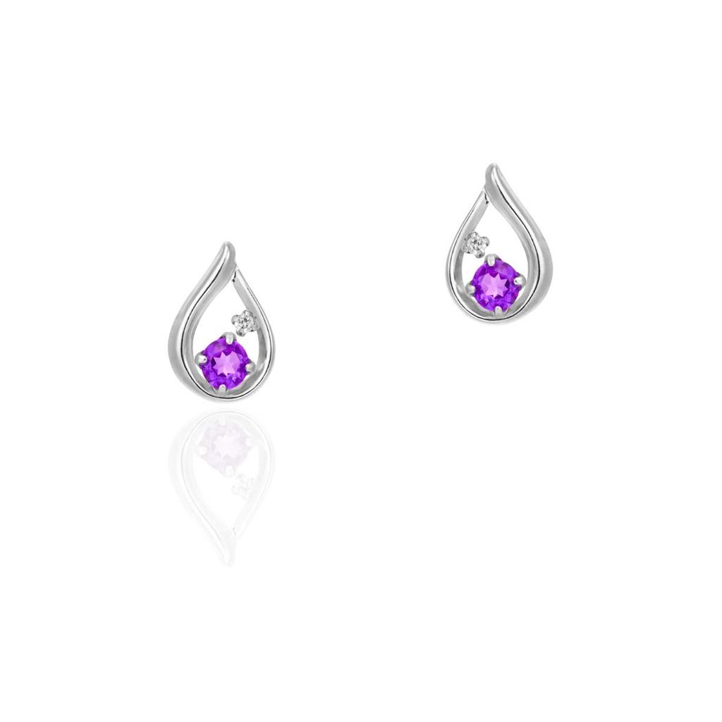 10K White Gold Earrings 151646253202 Canal4℃ (Canal 4℃) [February Birthstone]