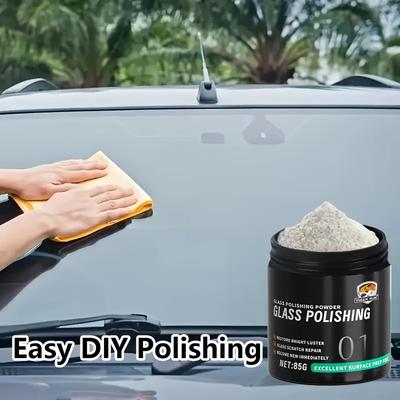 Automotive Glass Polishing Powder - Glass Scratch Repair and Gloss Enhancement | Restoring Clear Transparency of Glass