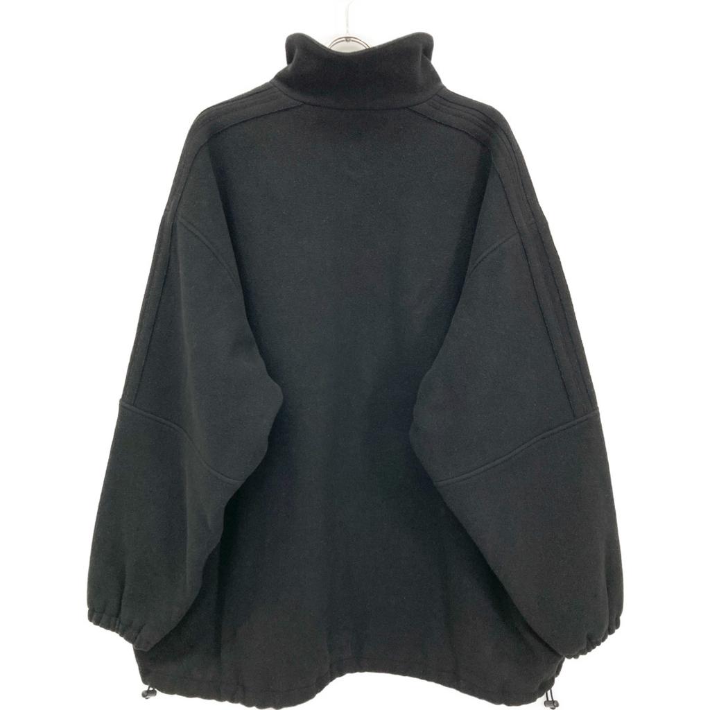 BALENCIAGA 534315 18AW Black TRACK SUIT JACKET Logo Embroidered Fleece Jacket Jacket 46 blackUsed