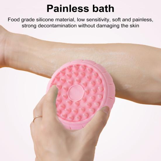 Silicone Bath Brush Double-Sided Soft Bristles Deep Cleansing Shower Brush Multi-Function Shower Tool