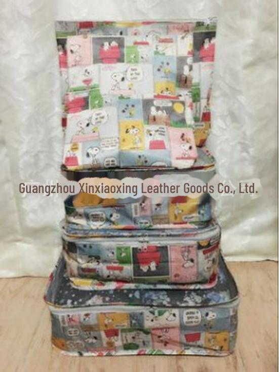 Cartoon Merlot Waterproof Cinnamon Pudding 6-Piece Travel Clothing Storage Set