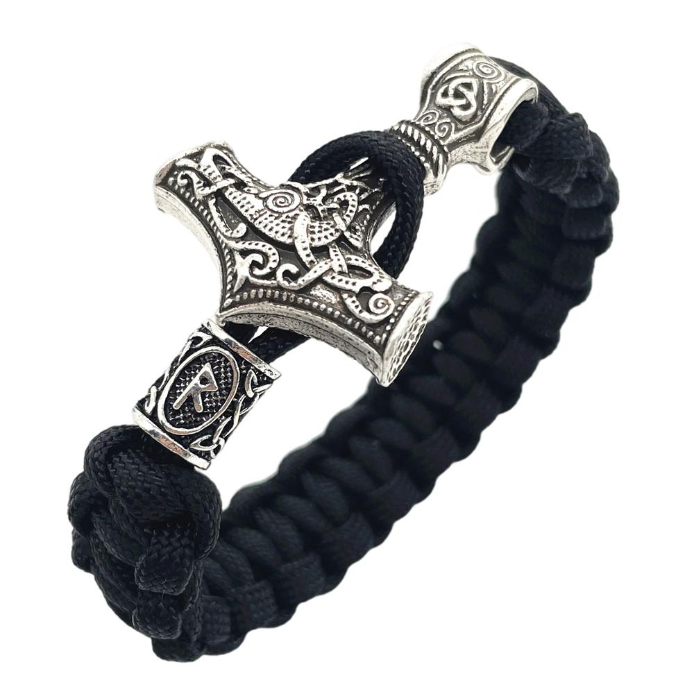 Nostalgia Thor Hammer Viking Bracelet Rune Charms Bead Jewelry For Women Men Norse Vikingo Bangle Dropship