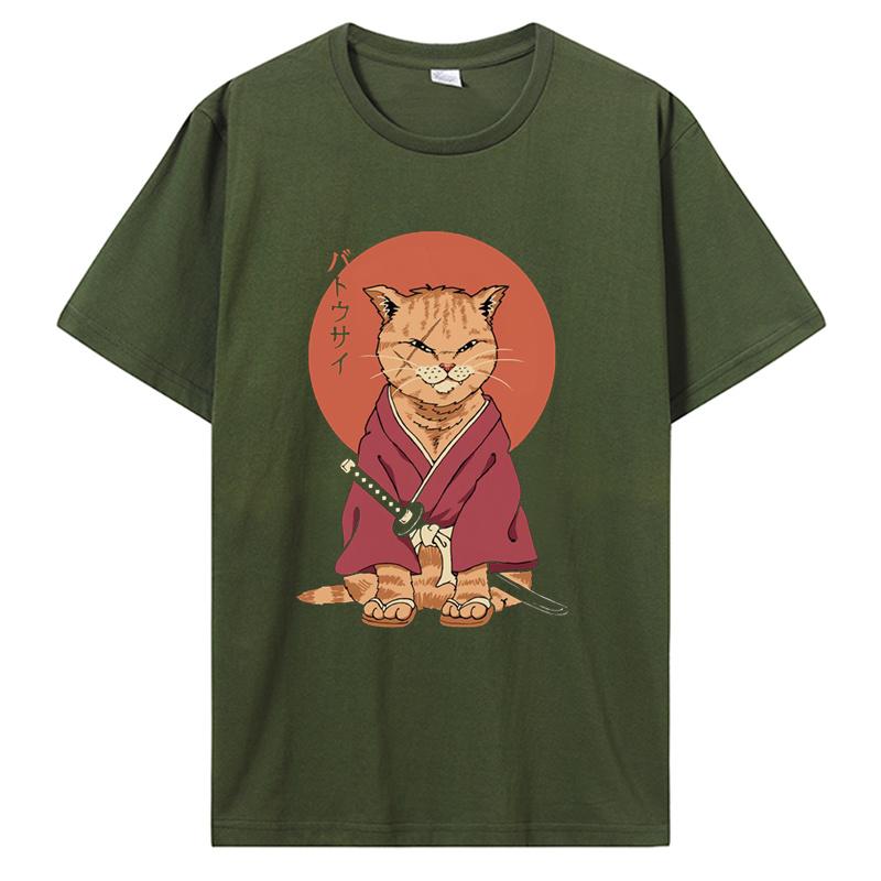 

Catana Retro Cat T Shirt Cool Summer Men Women Casual Short Sleeve Cotton Classic Tshirt Japanese Summer Tops Tees Harajuku 3XL