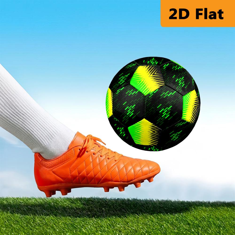 Green Neon Lines Size Soccer Ball High Elasticity Match Universal Unique Soccer Gift Football Suitable For Both Training And Competition