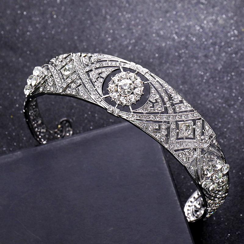 1Pc Crystal Hair Band Wedding Beautiful Alloy Silver Crown Rhinestone Bridal Tiara