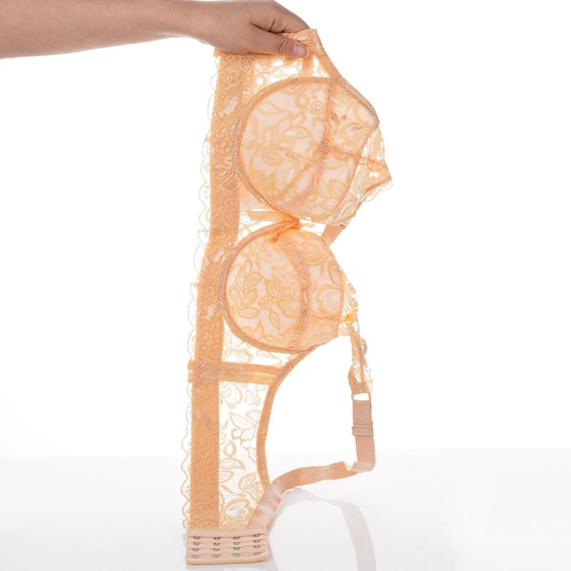 Sexy Lace Hollow Out Breathable Bras for Women Ultra-Thin Solid Color Bra Underwire Push-Up Bras