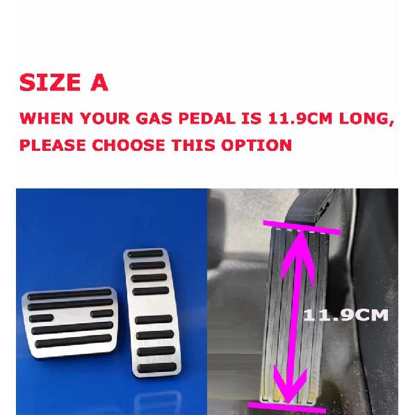 

For MG4 EV 2024 Alumium Alloy Electric Gas Pedal Clutch Pad Internal Sticker MG 4 Accelerator Auto Accessories SHORTER SIZE A 2PCS