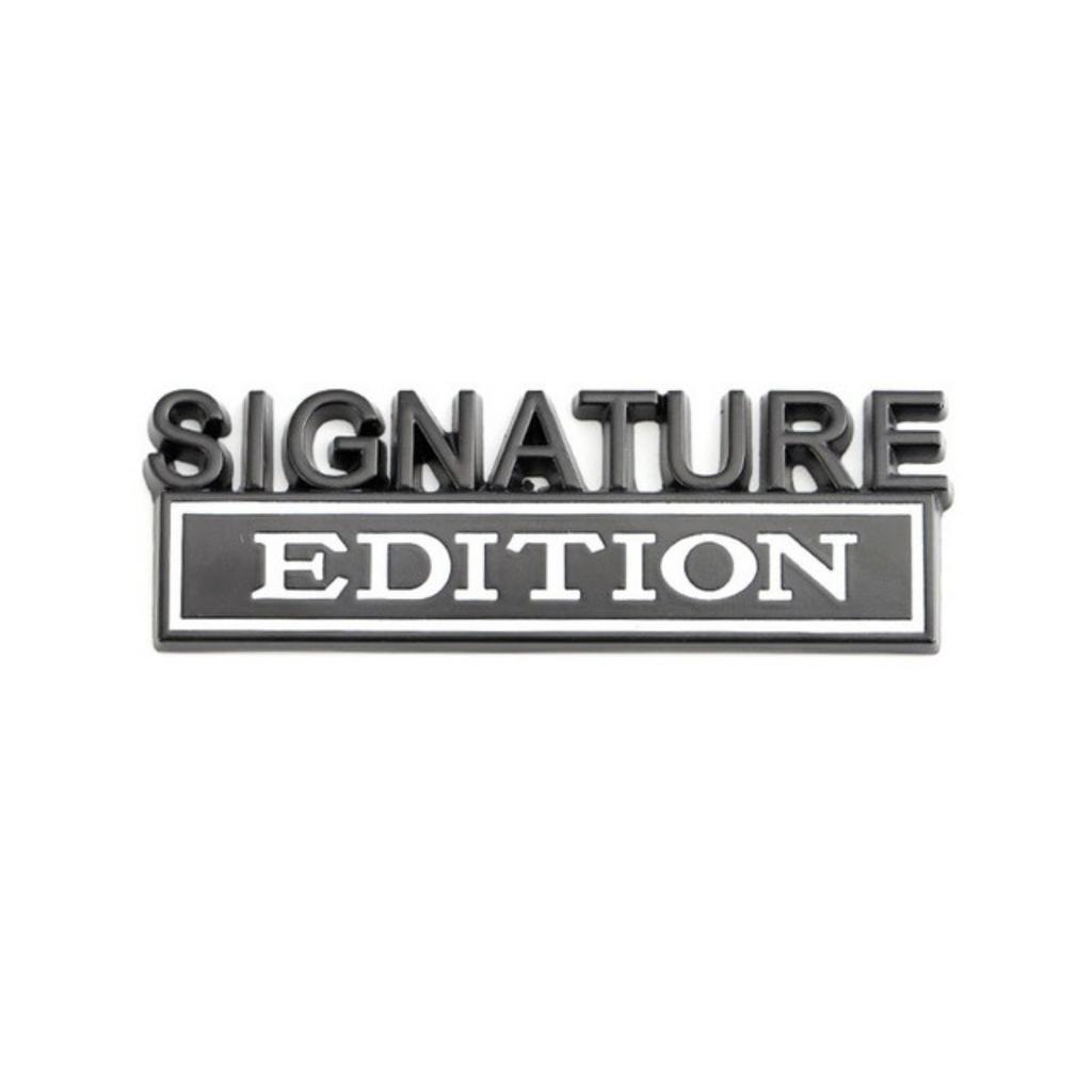 1Pc 3D Metal SIGNATURE Edition Logo Car Front Grille Badge Side Fender Rear Trunk Emblem Sticker Decal