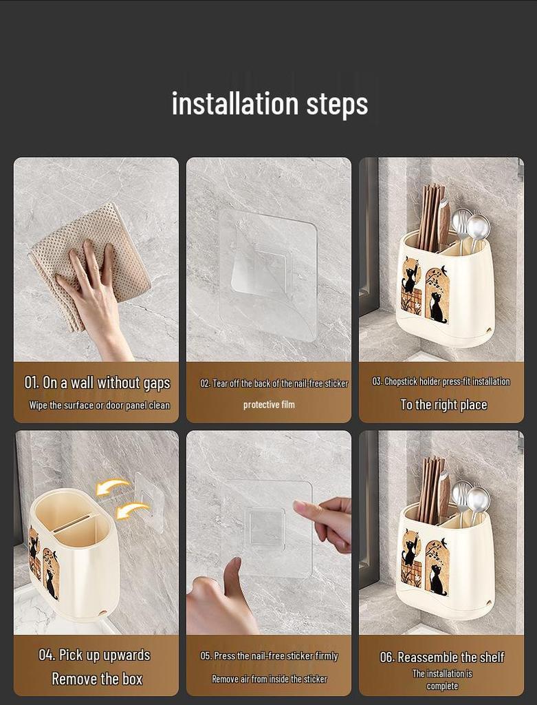 Simple Style Chopstick and Cutlery Holder - Kitchen Storage Rack and Spoon Organizer