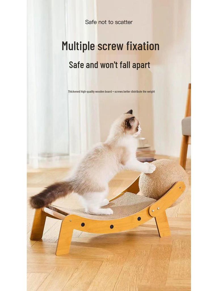 Large Cat Recliner: Durable Scratching Board & Bed Combo