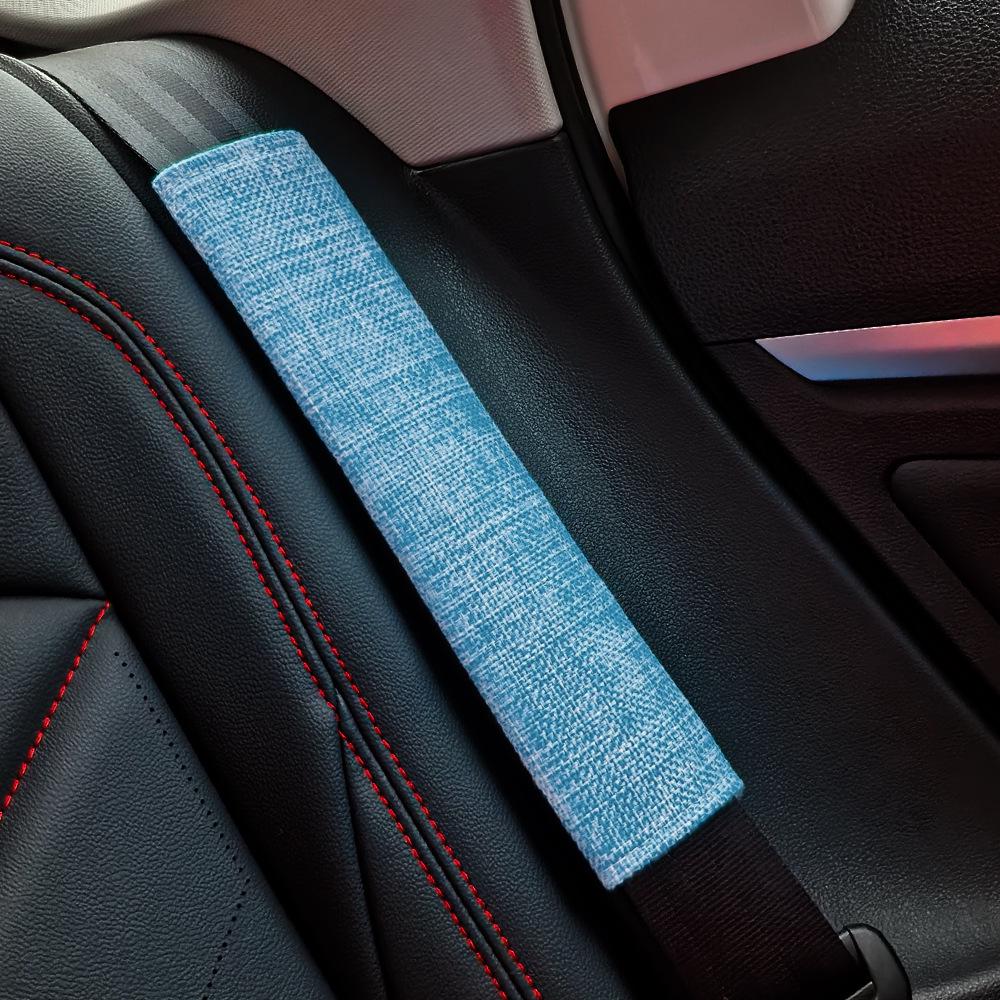 Linen Car Seat Belt Shoulder Cover - Comfortable, Anti-Chafing Protector