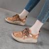 Fashion 3.5CM Platform Sandals Women New Summer Round Toe Shoes Lace-Up Genuine Leather Thick Bottom Lightweight Casual Sneakers Sandals
