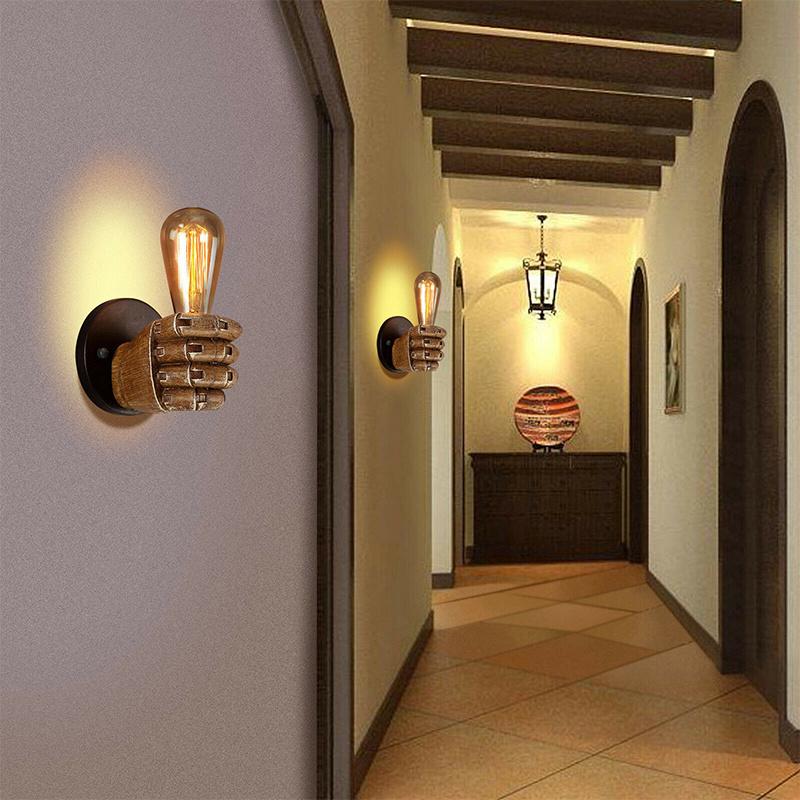 Kreative Retro E27 LED Antike Harzfaust Wandleuchte Europäischer Stil Bar Restaurant Café Dekorative Wandleuchte Linke und Rechte Hand