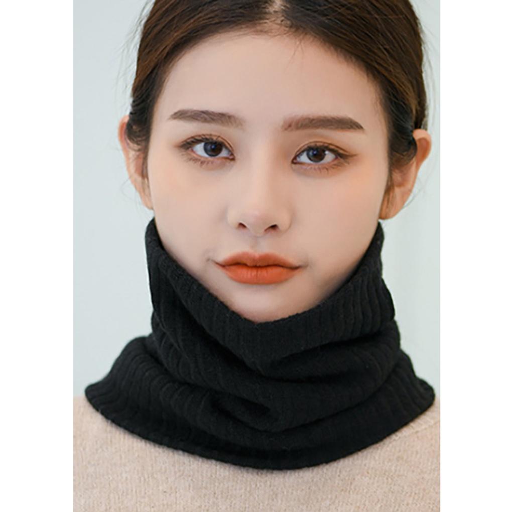Winter Cold Weather Gear Neck Warmer Muffler Black Knit Scarf