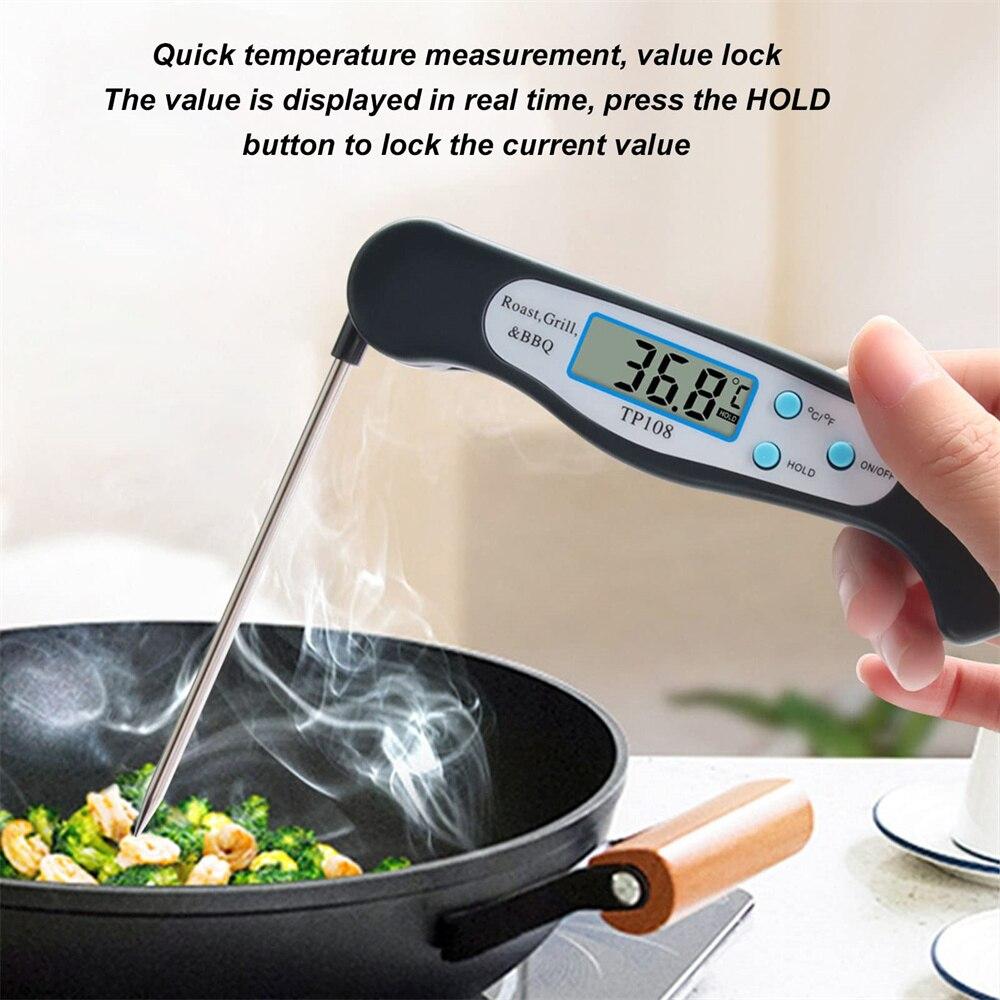 Multi Angle Meat Cooking Thermometer Instant Read Magnetic Suction Cup ABS Widely Used with Folding Probe