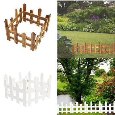 Easy To Assemble Wooden Picket Fence Panels DIY Garden Fence Decorative for Outdoor Festival Decoration Garden