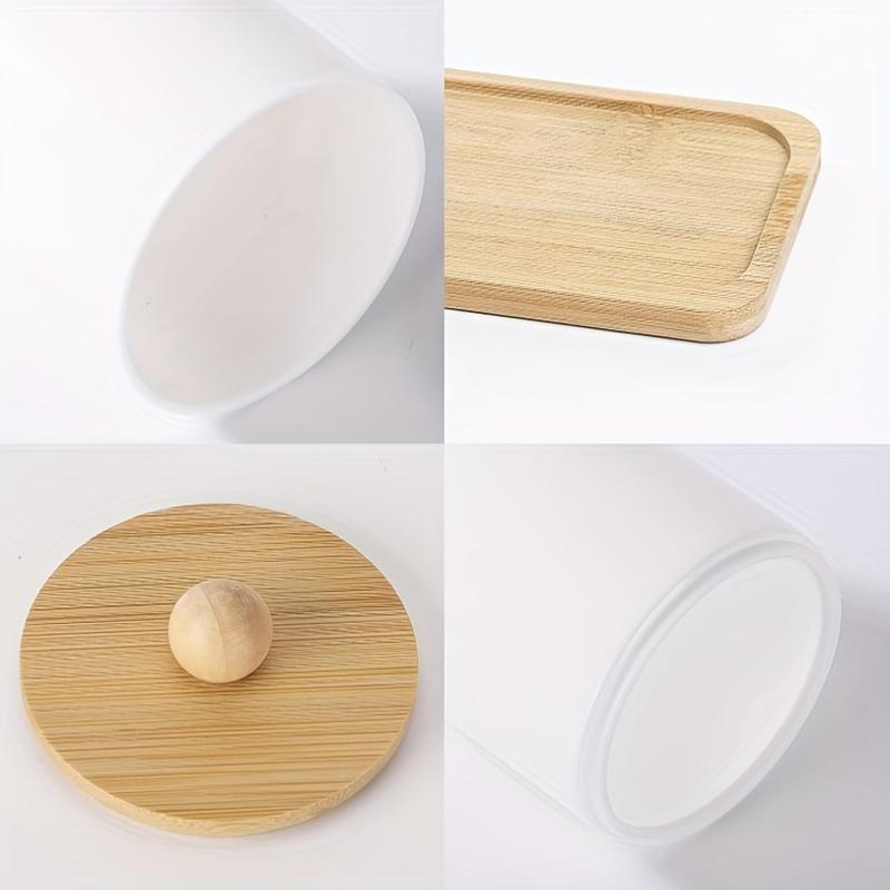 10 Oz Cotton Swab/Ball/Pad Holder with Vanity Tray, Qtip Apothecary Jar, Clear Bathroom Containers Dispenser for Storage 3 Pack