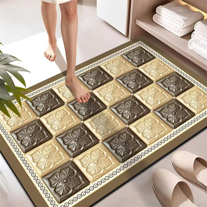 Bathroom Door MAT Kitchen Floor Mat Home Diatomaceous Earth Oil Absorbing Water Absorbing Soft Cushion Door Mat Quick Drying Long Strip Rug