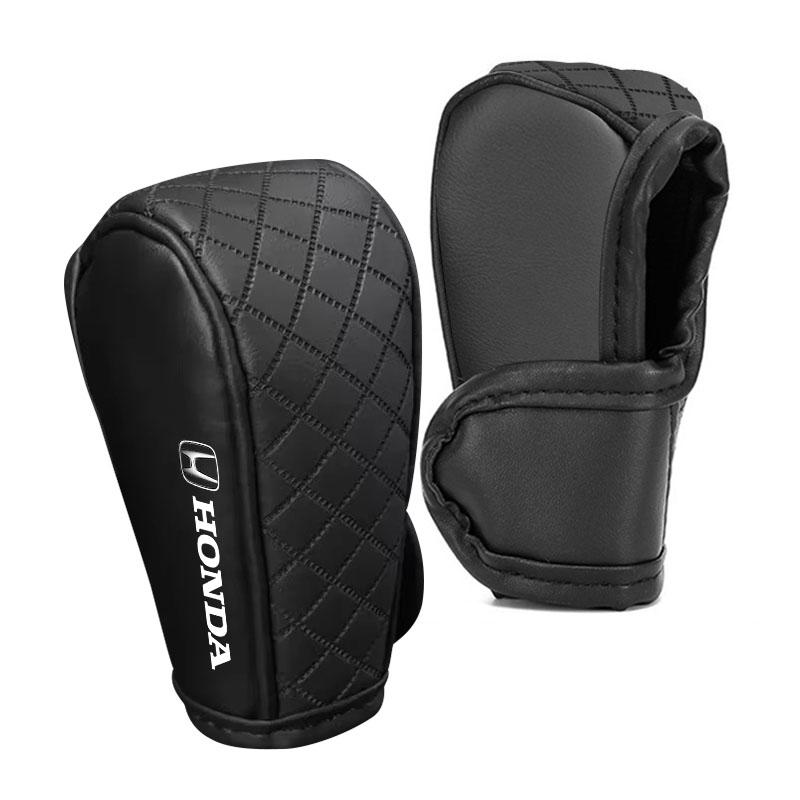 Car Gear Shift Cover PU Leather Shift Lever Cover Gearbox Shifter Knob Protective For Honda Fit Mugen Insight Type R VTEC SiPilot Fit XRV CRV HRV Dio