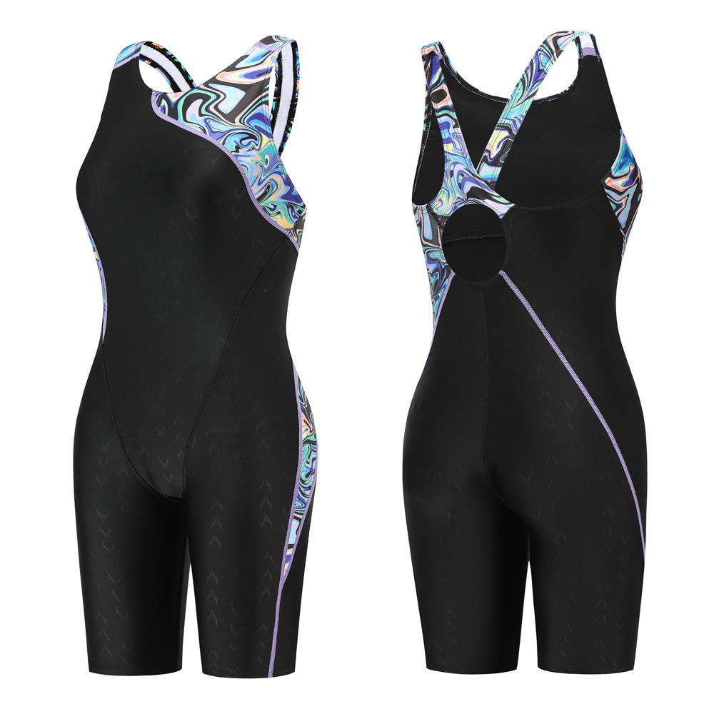 Women s Anti-Chlorine Tummy Control Racing Swimsuit with Chest Pads XL