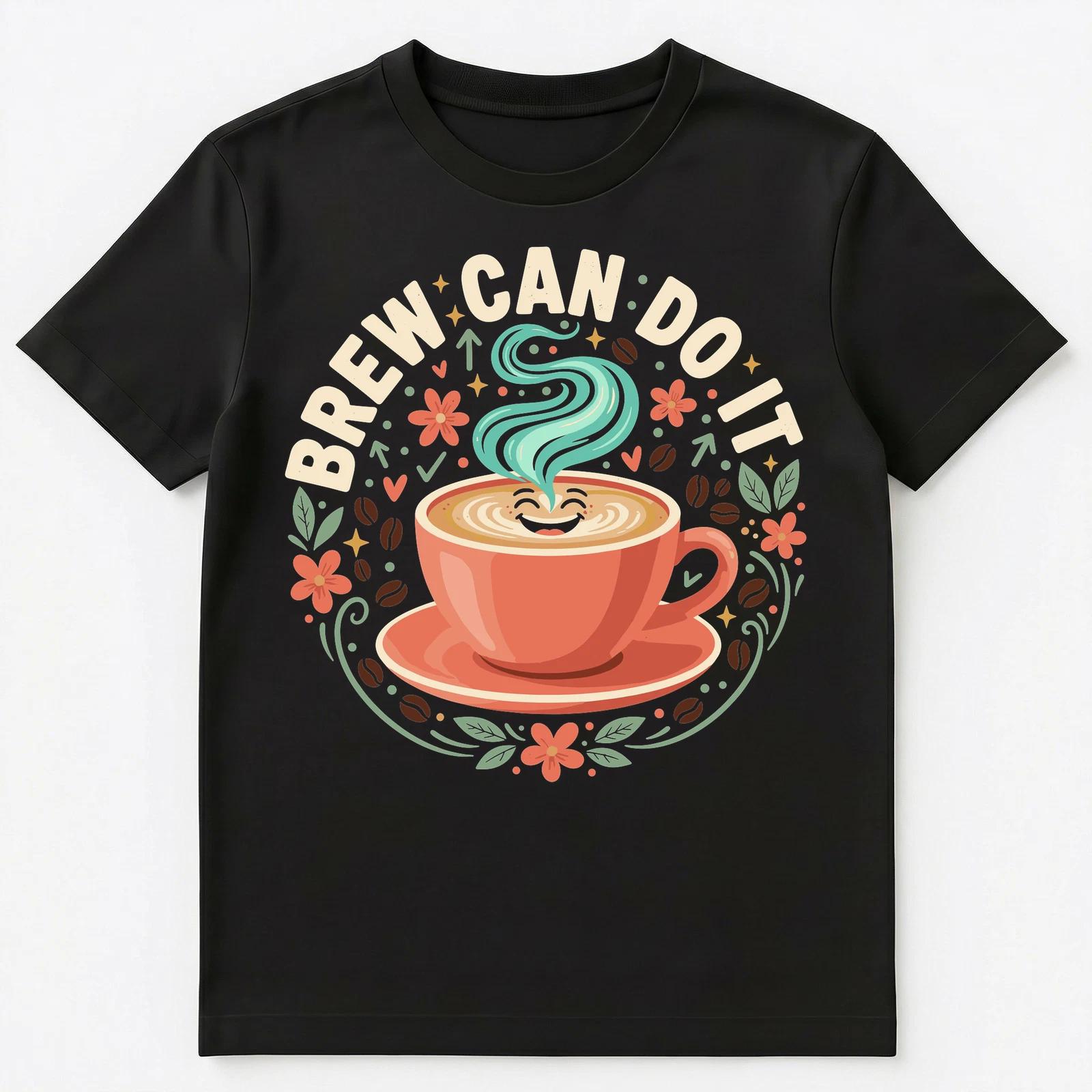 

Motivational Brew Can Do Coffee Design Unisex T-Shirt 3XL