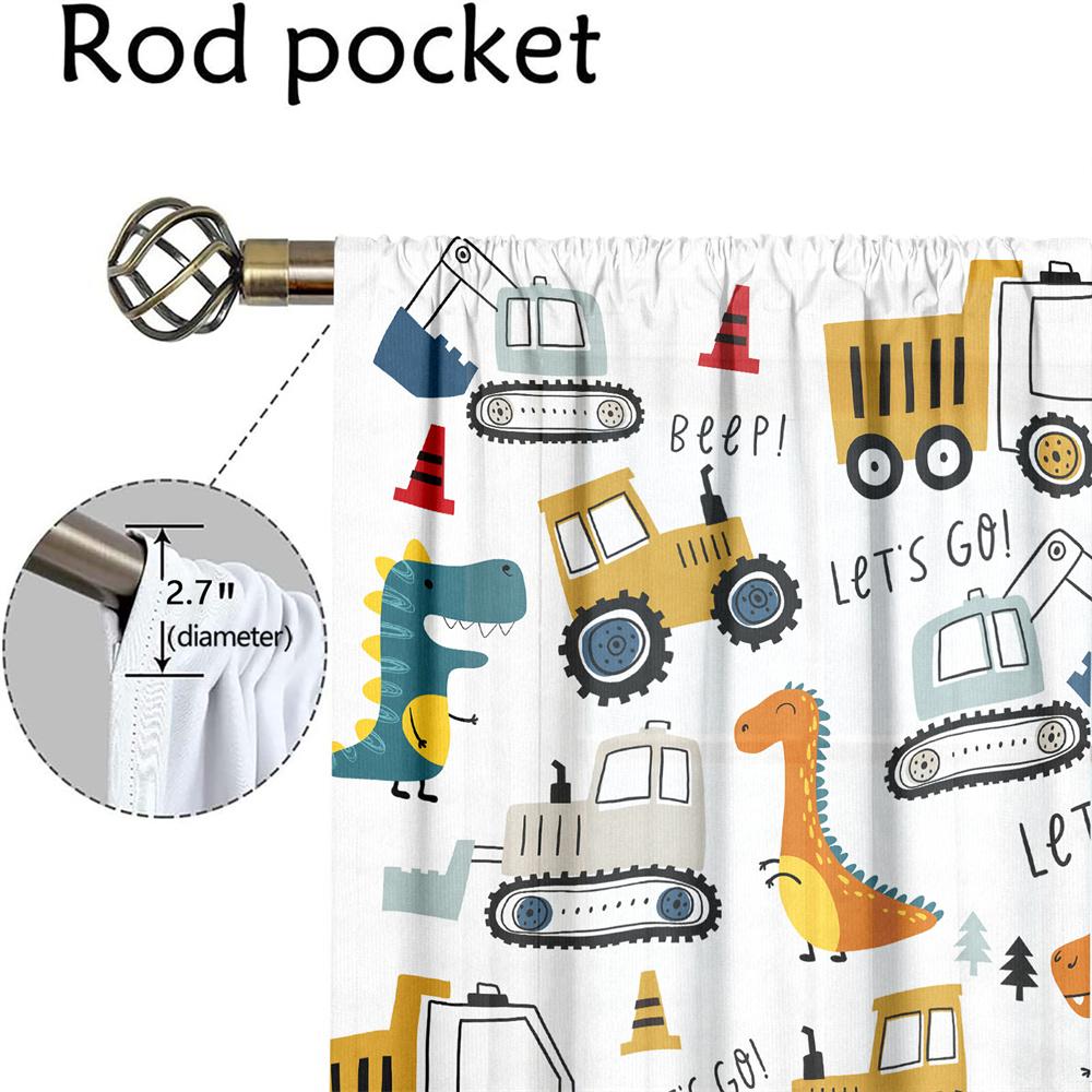 2 ks Zábavné závěsy na vozidlo Vzor kresleného dinosaura Dětský pokoj Pracovna Sluneční clona Roztomilá zvířata Téma Dekorační závěsy