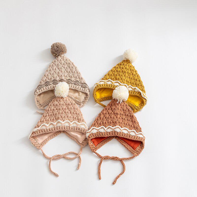 Korean Winter Princess Hat: Cute, Thickened Knit Wool with Ear Protection for Girls