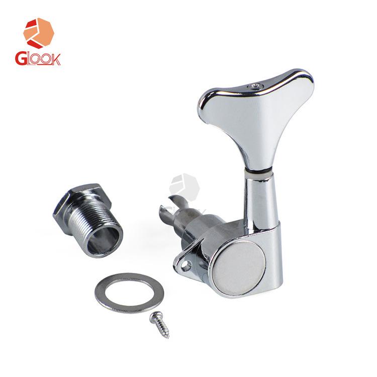 Fully Enclosed Electric Bass String Tuners with String Pegs and Machine Heads