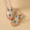 Fashion Women's Platform Sandals Summer Fashion Rhinestone Elastic Band Beach Shoes 2025 Casual Open Toe Flat Shoes Sandalias De Mujer