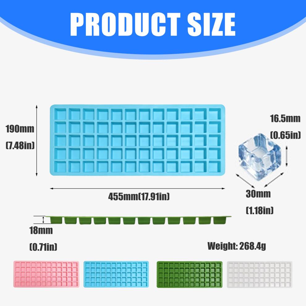 Square Ice Cubes Molds Silicone Tray for Coffee Cocktails-Blue