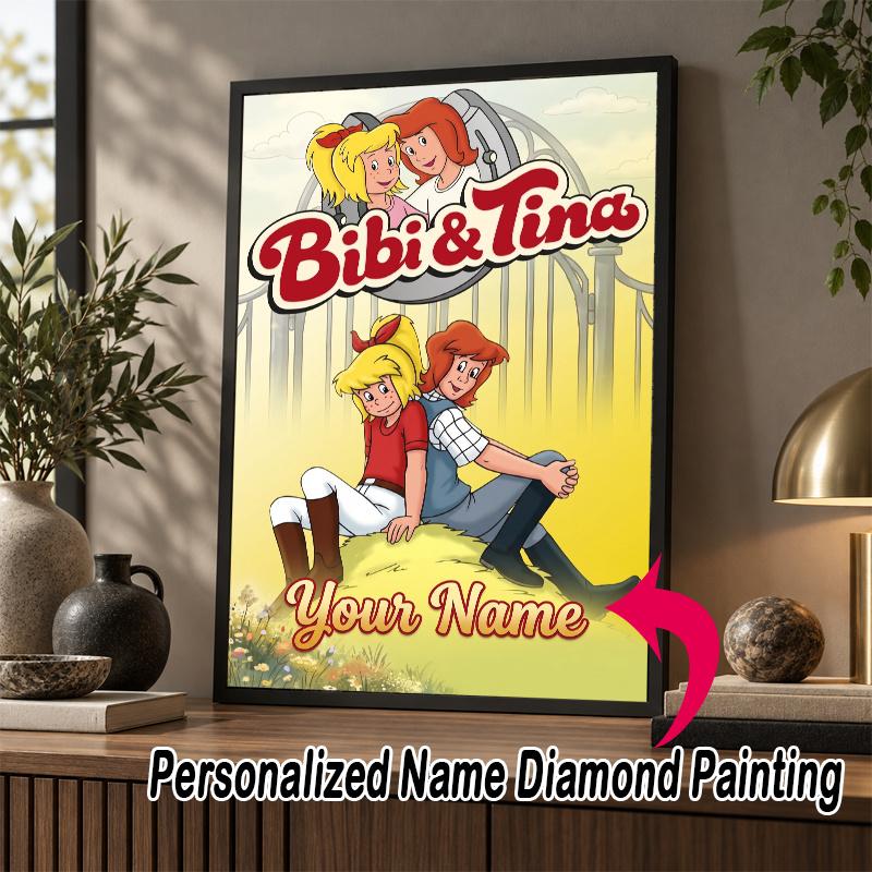 Custom Name Bibi & Tina 5D Diamond Painting Personalized Full Drill Diamond Art Kit Gift