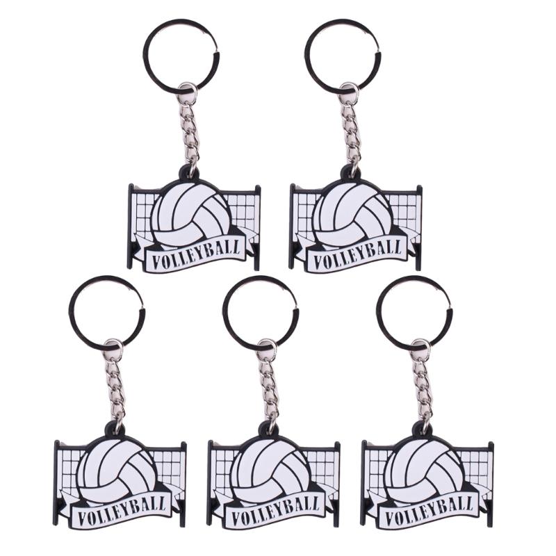 5Pcs Volleyball Keychains Volleyball Keyring Sports Theme Keychain Pendant for Volleyball Themed Party Rewards Boy Gifts