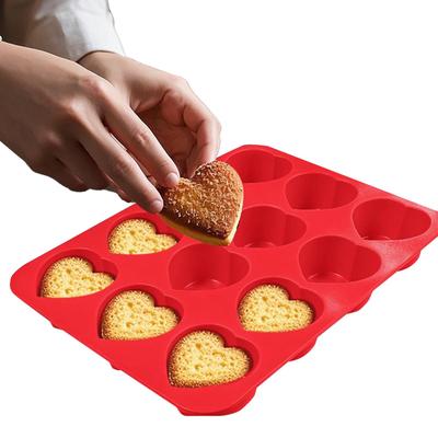 Silicone Pastry Baking Mold 12-grid Heart-shaped Cake Mold Non-stick Fondant Mold For Cake Candy Fondant Gummy Soap Candle