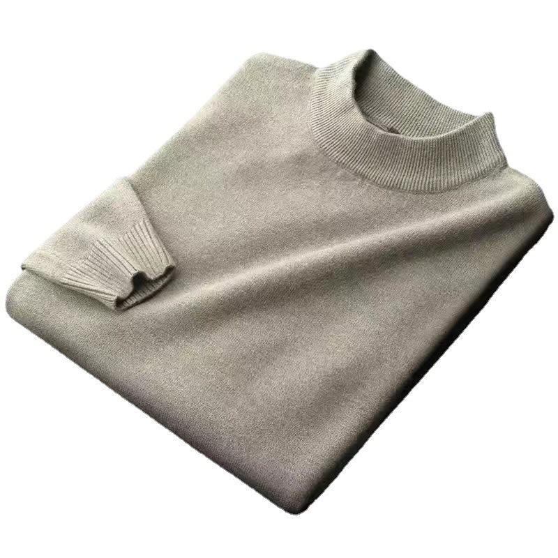 Pullover Herren Verdickter Rollkragenpullover Halber Rollkragenpullover All-in-One-Samt-Warmpullover Innenschicht Herbst- und Winterpullover