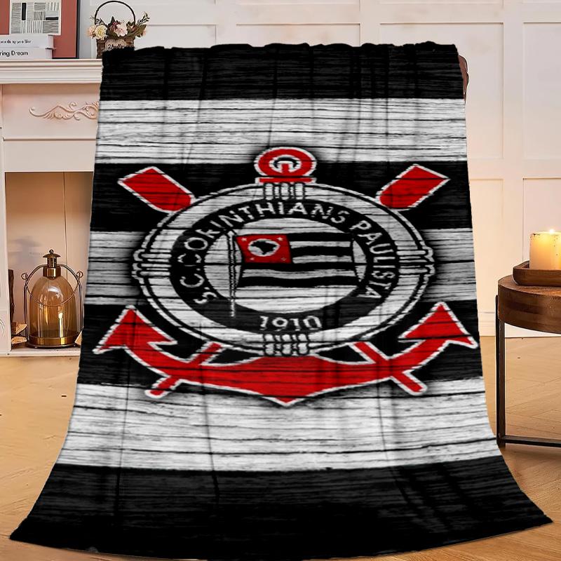 1PC Football Club Emblem Flannel Blanket Gift, Suitable for Both Men And Women, Soft Ideal for Beds And Sofa, Birthday Or Christmas Gift