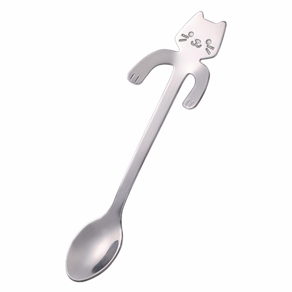 

Cute Cat-Shaped Stainless Steel Spoons - Perfect for Coffee, Desserts & Ice Cream | Durable Kitchen Tableware for Holidays