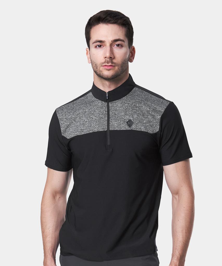 EXTRASPORTY Coolshare Men'S Cool Short Sleeve Zip-Up T-Shirt 4 Colors