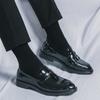 Luxury Brand Tassel Dress Shoes Men Shoes Green Loafers British Style Moccasin Thick Bottom Low Heel Wedding Shoes Model Shoes