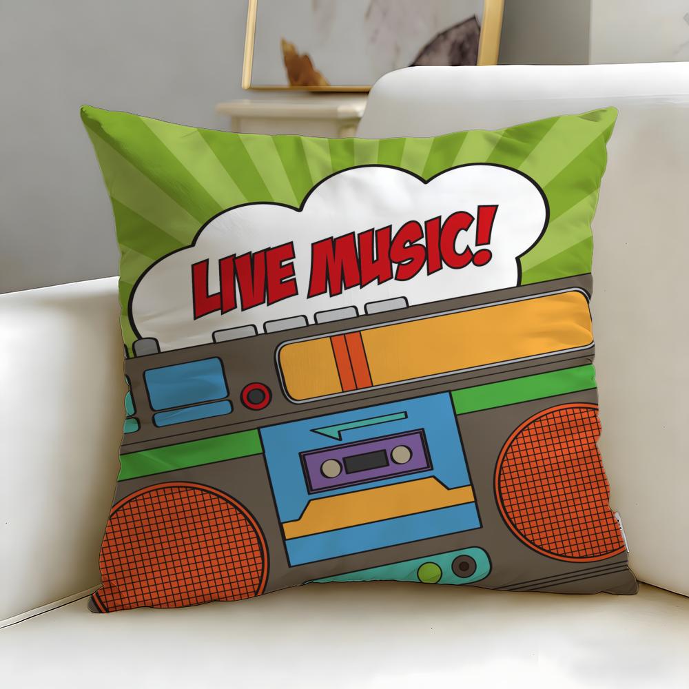 Classic Theme Retro Speaker Cushion Cover Soft  EasyWash Pillow Case  Versatile for Couch Bed Travel and Office