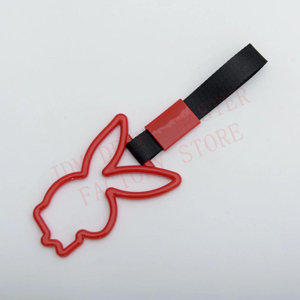 JDM Rabbit Racing Tsurikawa Ring Train Bus Handle Universal Drift Anime Car Modified Handle Nylon Strap For Car Warning