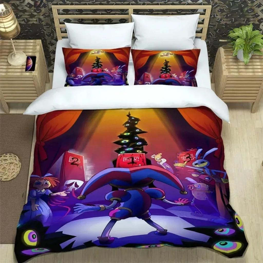 Comforter Amazing Digital Circus Bedding Set 3D Print Anime Bed Single Twin Full Queen King Size Bed Set