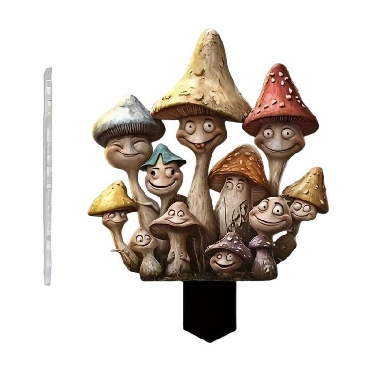 Acrylic Garden Stake Decoration Mushroom Yard Stakes Ornament Waterproof Garden Statue for Outdoor Decoration