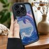 Phone Case: 2D Flat Design Suitable for iPhone 18 17 16 15 14 13 Pro Step Protection Case, Purple Flashing Dolphin, Christmas and Halloween Gift