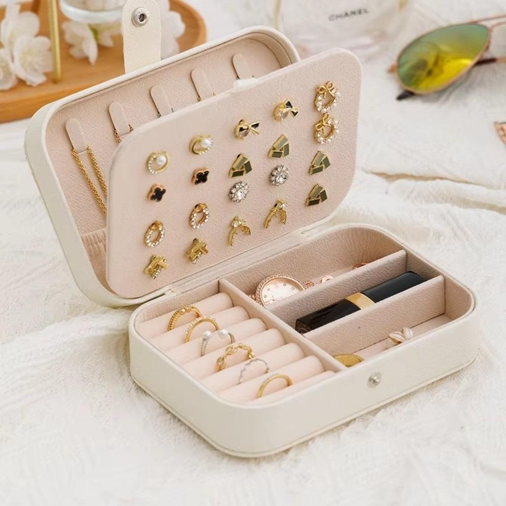 PU Leather Jewelry Box Multi Compartment Jewelry Storage Holder Jewelry Organizer Case  Home Use