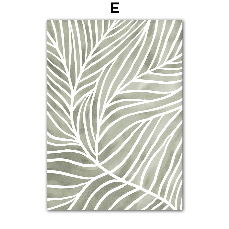 Abstract Sun Moon Monstera Leaves Lines Boho Art Canvas Painting Nordic Posters And Prints Wall Pictures For Living Room Decor