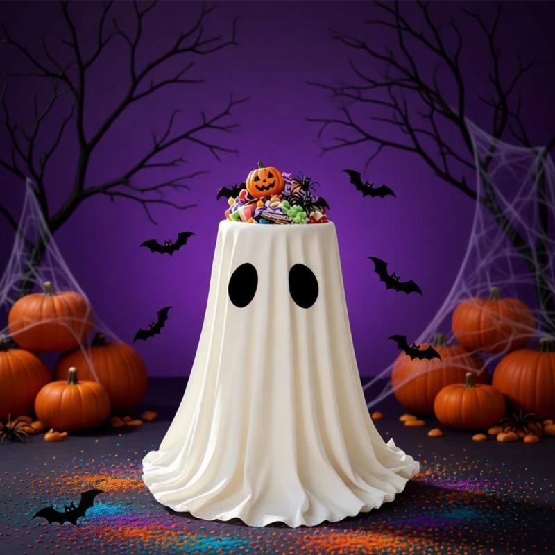 Halloween Treat Display Bowl Specters Candy Dish for Entry Tables and Party Setups, Open Top Server for Small Snacks
