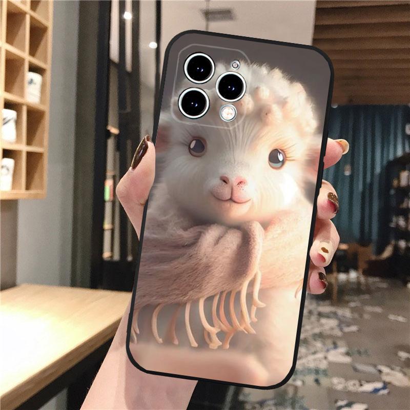 Cartoon Sheep Phone Case For Iphone 15 14 Pro Max 13 12 11 Pro Max XSMax XR 12 13 Mini 14 Plus