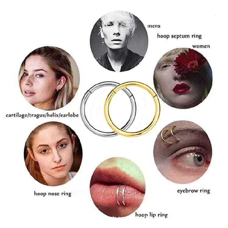 Nose Ring Stainless Steel Body Jewelry Tragus Septum Piercing Cartilage Hoop