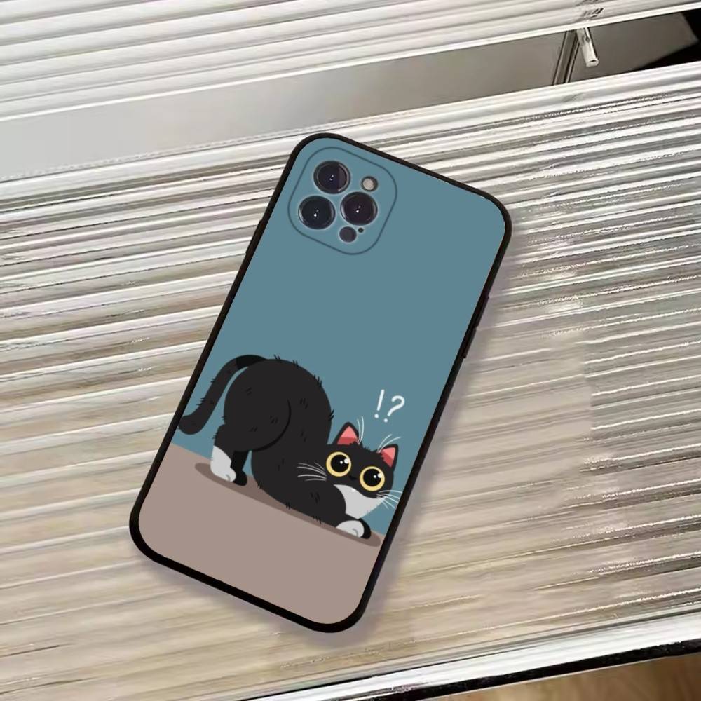 Cat Memes F-Funny Cute Phone Case For iPhone 17, 16,15,14,13,12,11 Plus,Pro Max, Others Soft Black Cover